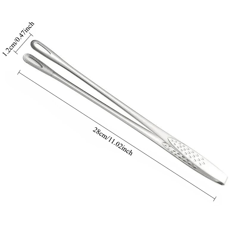 304 Food-Grade Stainless Steel BBQ & Kitchen Tongs, 23cm or 28cm - 28cm