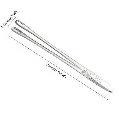 304 Food-Grade Stainless Steel BBQ & Kitchen Tongs, 23cm or 28cm - 28cm