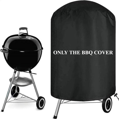 Round BBQ Cover, Waterproof Oxford Cloth with Adjustable Drawstring