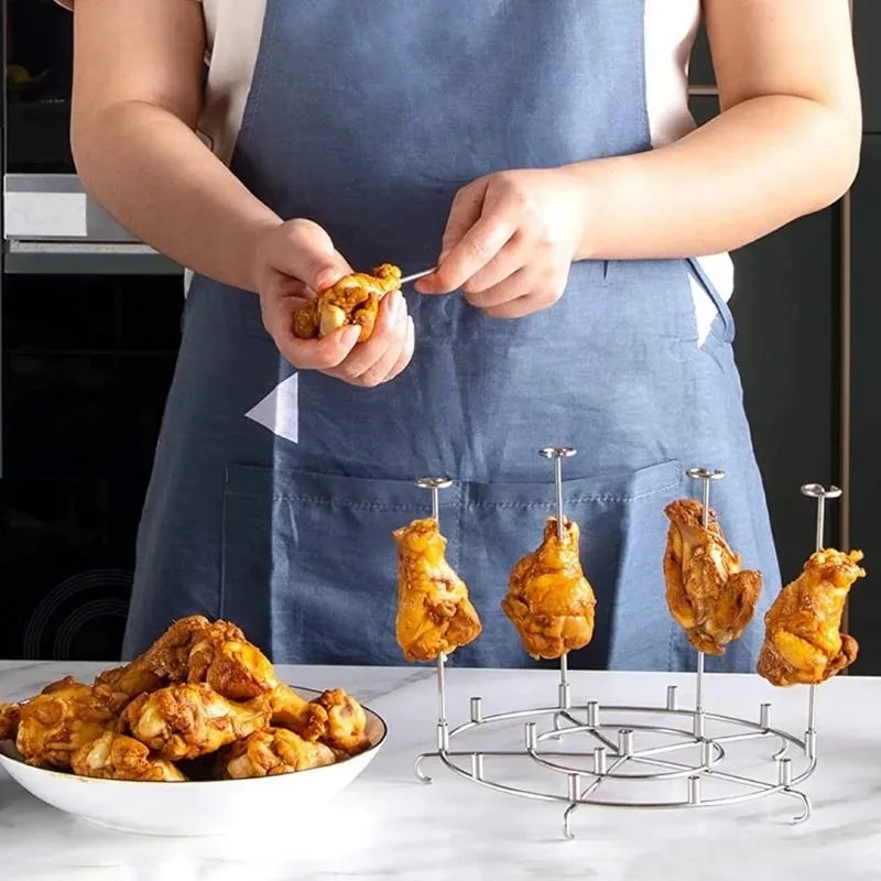 Vertical Air Fryer Skewer Rack, Stainless Steel, 6QT or 8QT