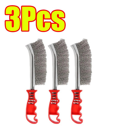 Wire BBQ Grill Cleaning Brush, 230mm Silver Barbecue Scrubber - 3Pcs