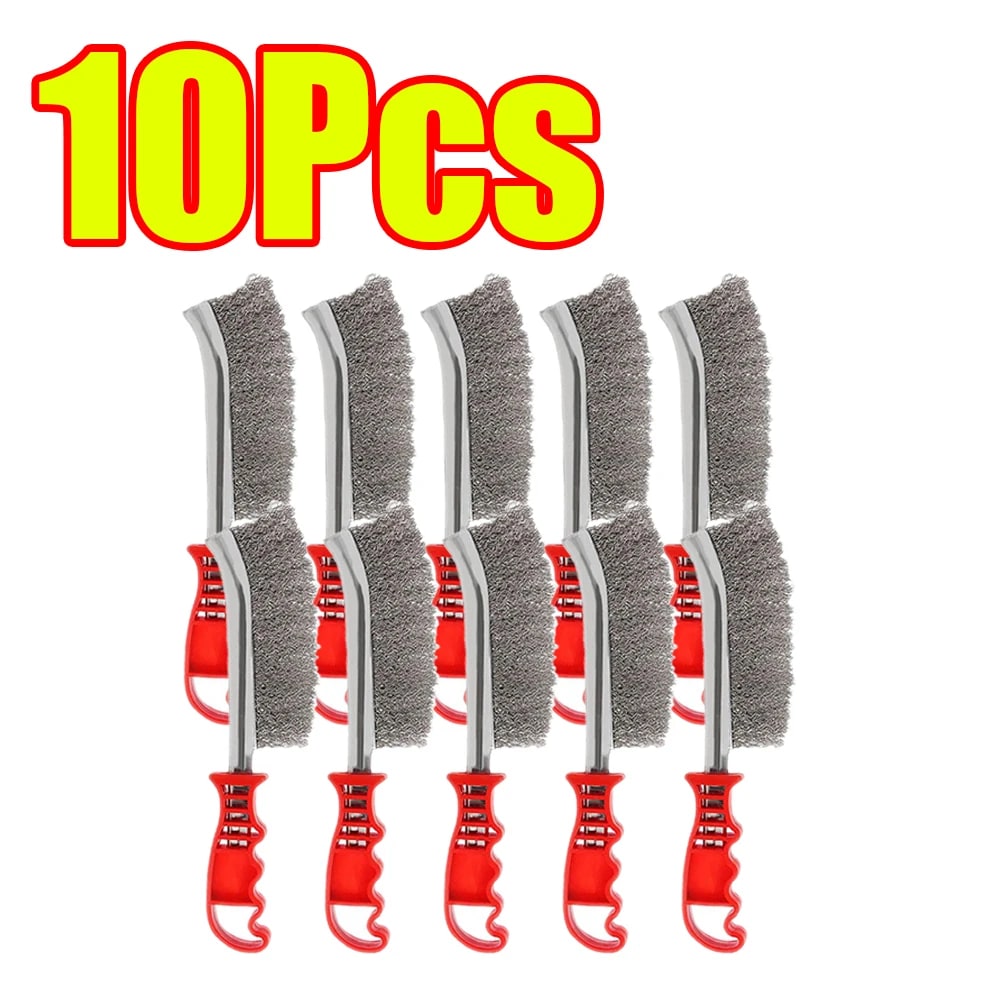 Wire BBQ Grill Cleaning Brush, 230mm Silver Barbecue Scrubber - 10Pcs