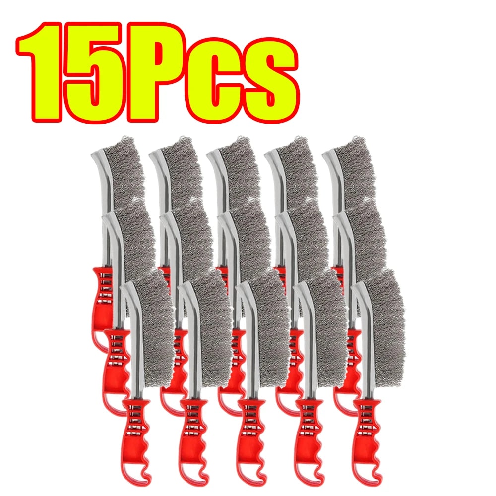 Wire BBQ Grill Cleaning Brush, 230mm Silver Barbecue Scrubber - 15Pcs