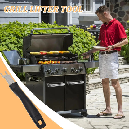 Metal Grill Grate Lifter Tool, 22cm BBQ Cooking Accessory
