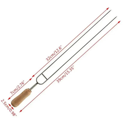 Stainless Steel U-Shaped Barbecue Fork Skewers, 6-Piece Set