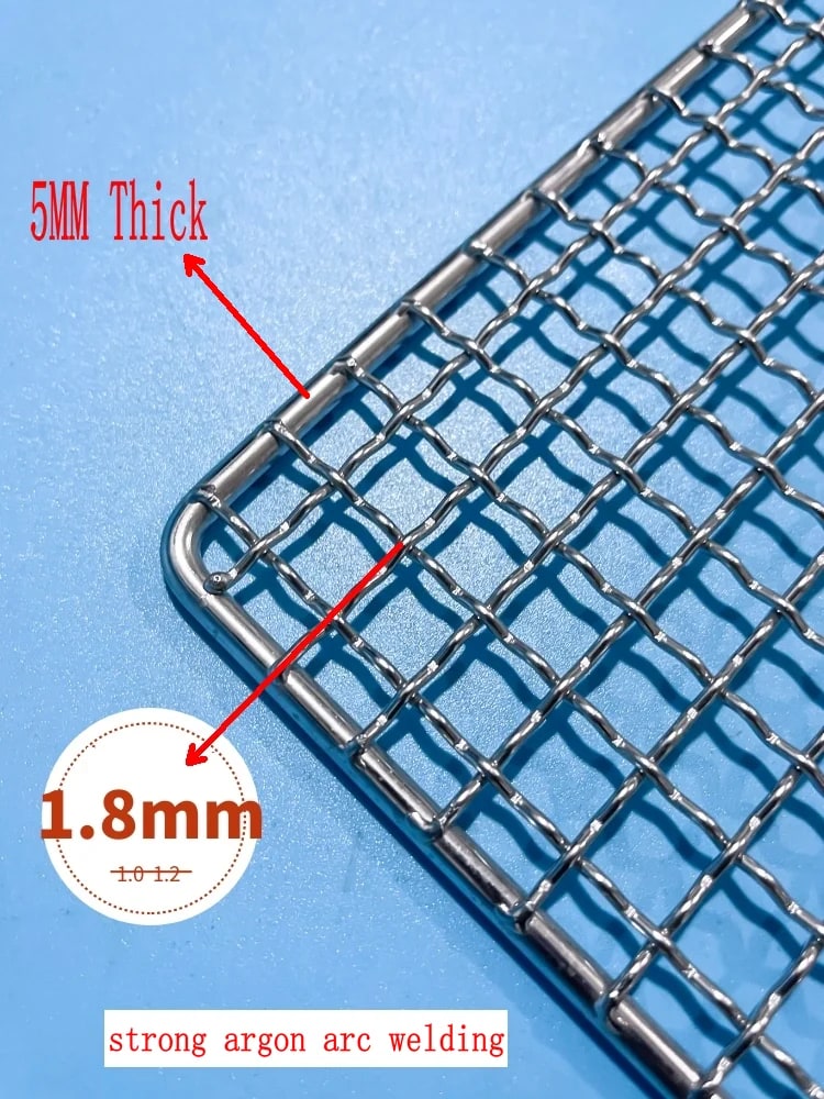 304 Stainless Steel BBQ Grill Mesh Grid, Rectangle, 1cm Mesh, 27 Sizes
