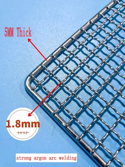304 Stainless Steel BBQ Grill Mesh Grid, Rectangle, 1cm Mesh, 27 Sizes