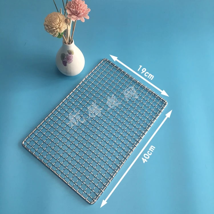 304 Stainless Steel BBQ Grill Mesh Grid, Rectangle, 1cm Mesh, 27 Sizes - 40X19CM