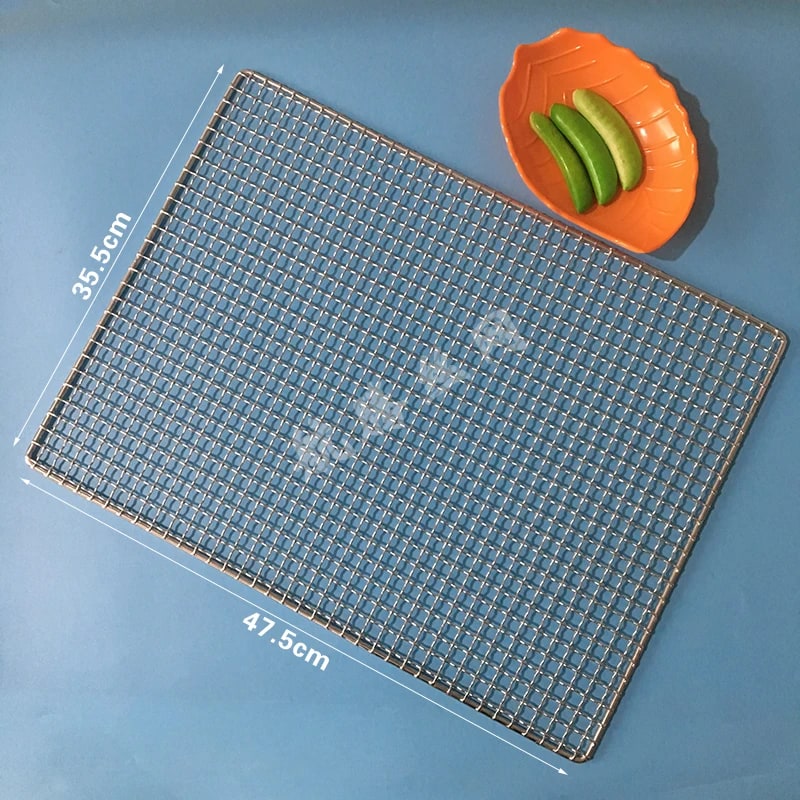 304 Stainless Steel BBQ Grill Mesh Grid, Rectangle, 1cm Mesh, 27 Sizes - 47.5X35.5CM