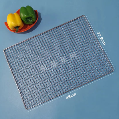 304 Stainless Steel BBQ Grill Mesh Grid, Rectangle, 1cm Mesh, 27 Sizes - 48X33.9CM