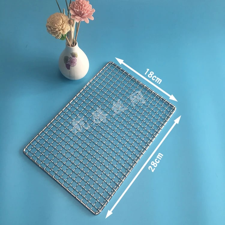 304 Stainless Steel BBQ Grill Mesh Grid, Rectangle, 1cm Mesh, 27 Sizes - 28X18CM