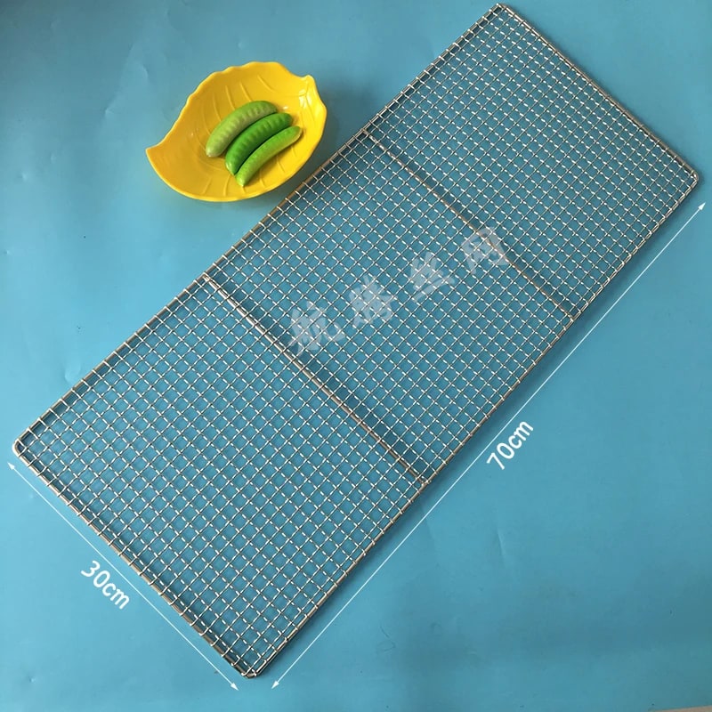 304 Stainless Steel BBQ Grill Mesh Grid, Rectangle, 1cm Mesh, 27 Sizes - 70X30CM