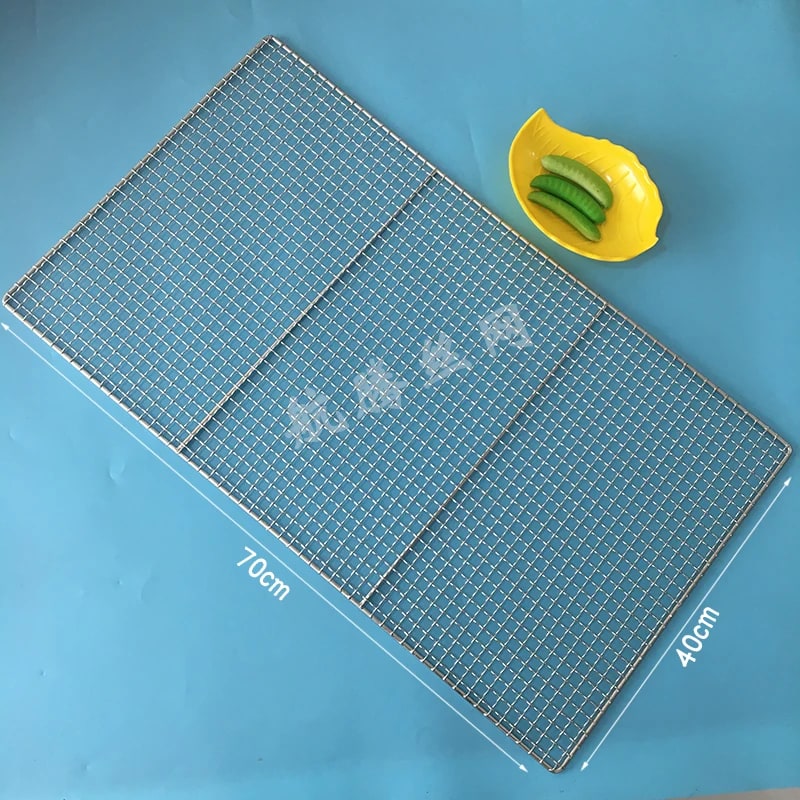 304 Stainless Steel BBQ Grill Mesh Grid, Rectangle, 1cm Mesh, 27 Sizes - 70X40CM