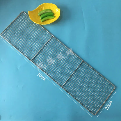 304 Stainless Steel BBQ Grill Mesh Grid, Rectangle, 1cm Mesh, 27 Sizes - 70X20CM