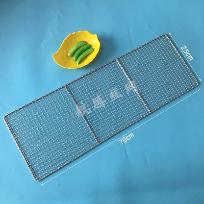304 Stainless Steel BBQ Grill Mesh Grid, Rectangle, 1cm Mesh, 27 Sizes - 70X25CM