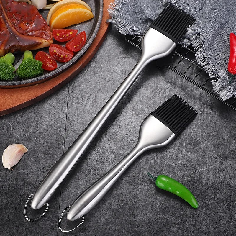 Silicone BBQ Basting Brush, Long or Short Style, 2-Set