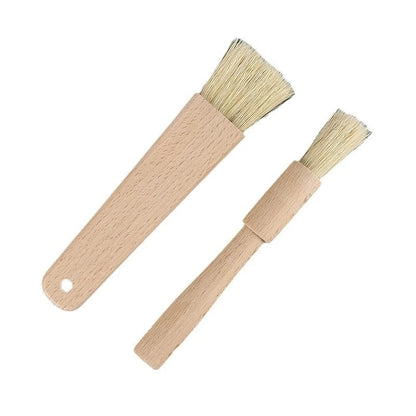 BBQ Basting Brushes 2 Pack, Wooden Handles, Pig Hair Bristles, 18.5cm