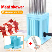 49-Hole BBQ Meat Skewer Maker Tool Box, 18 x 13.8 x 11 cm