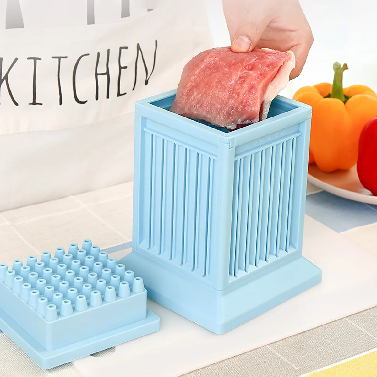 49-Hole BBQ Meat Skewer Maker Tool Box, 18 x 13.8 x 11 cm