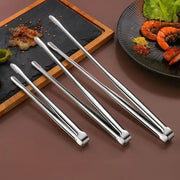 304 Stainless Steel BBQ Tongs with Serrated Food-Gripping Ends