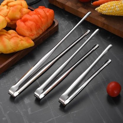 304 Stainless Steel BBQ Tongs with Serrated Food-Gripping Ends