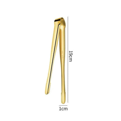 304 Stainless Steel BBQ Tongs with Serrated Food-Gripping Ends - 1pc gold A