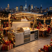 Stainless Steel Outdoor Kitchen Cabinet with BBQ Equipment, Modular Garden Kitchen