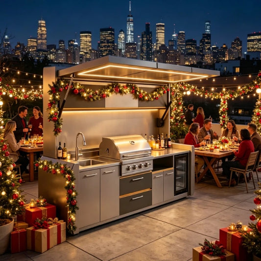 Stainless Steel Outdoor Kitchen Cabinet with BBQ Equipment, Modular Garden Kitchen