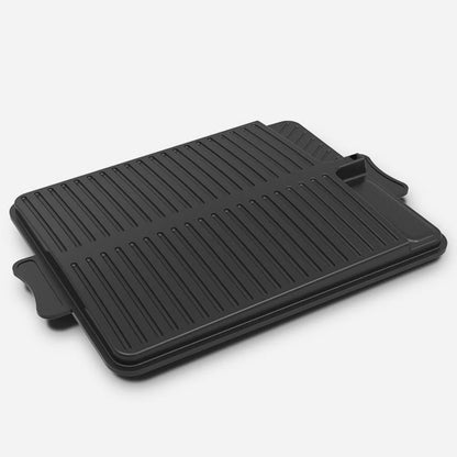ROSENICE Black Rectangular Non-Stick Grill Plate, 38 x 26 cm