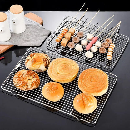 Stainless Steel Baking Tray with Removable Cooling Rack, Oven and BBQ, Multiple Sizes