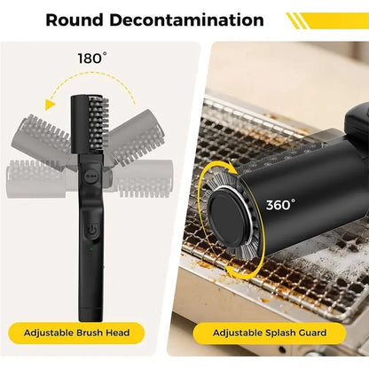 Electric Rotary BBQ Grill Brush, 3-Speed, Stainless Steel Brush Head, 2600mAh
