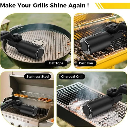 Electric Rotary BBQ Grill Brush, 3-Speed, Stainless Steel Brush Head, 2600mAh