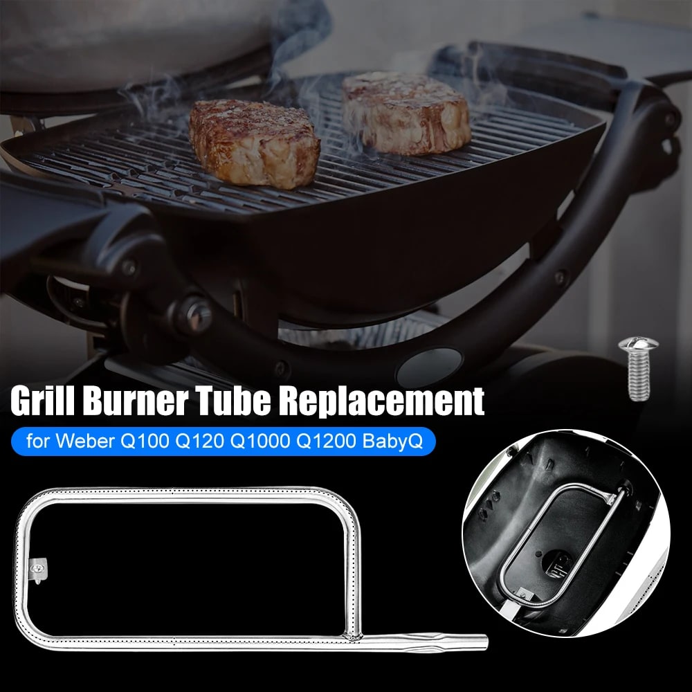 17-Inch Grill Burner Replacement for Weber Q100, Q120, Q1000, Q1200 and Baby Q