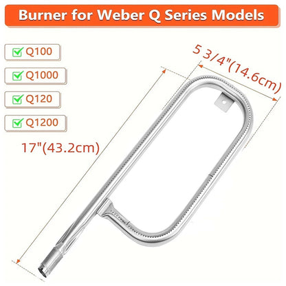 17-Inch Grill Burner Replacement for Weber Q100, Q120, Q1000, Q1200 and Baby Q