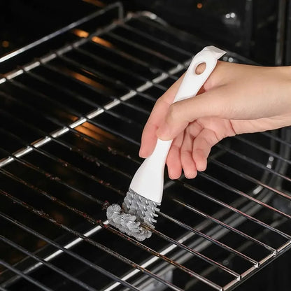 V-Shaped BBQ Cleaning Brush with Scraper, 17cm Plastic Grill Brush