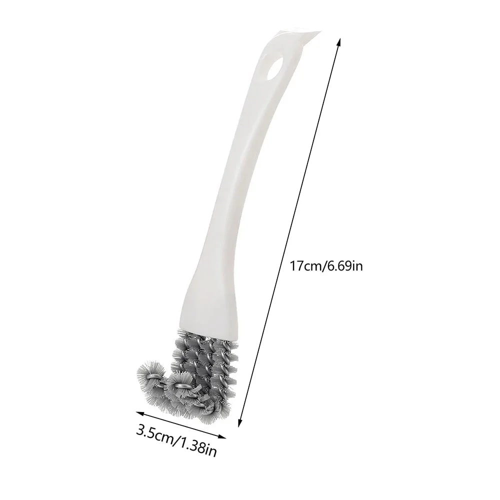 V-Shaped BBQ Cleaning Brush with Scraper, 17cm Plastic Grill Brush - 3pcs