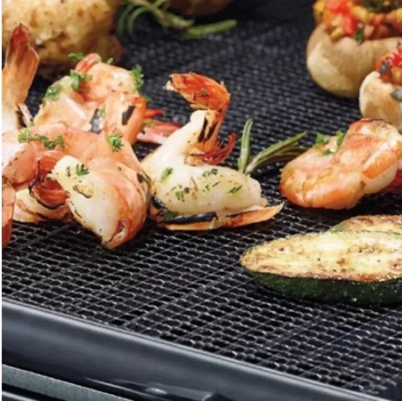 PTFE Fibreglass BBQ Grill Mat, Non-Stick Mesh Liner, 30 x 40cm, 36 x 42cm or 40cm Round