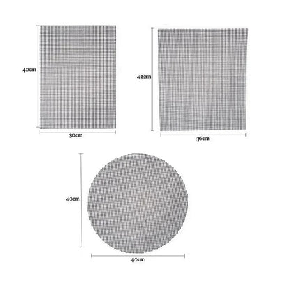 PTFE Fibreglass BBQ Grill Mat, Non-Stick Mesh Liner, 30 x 40cm, 36 x 42cm or 40cm Round