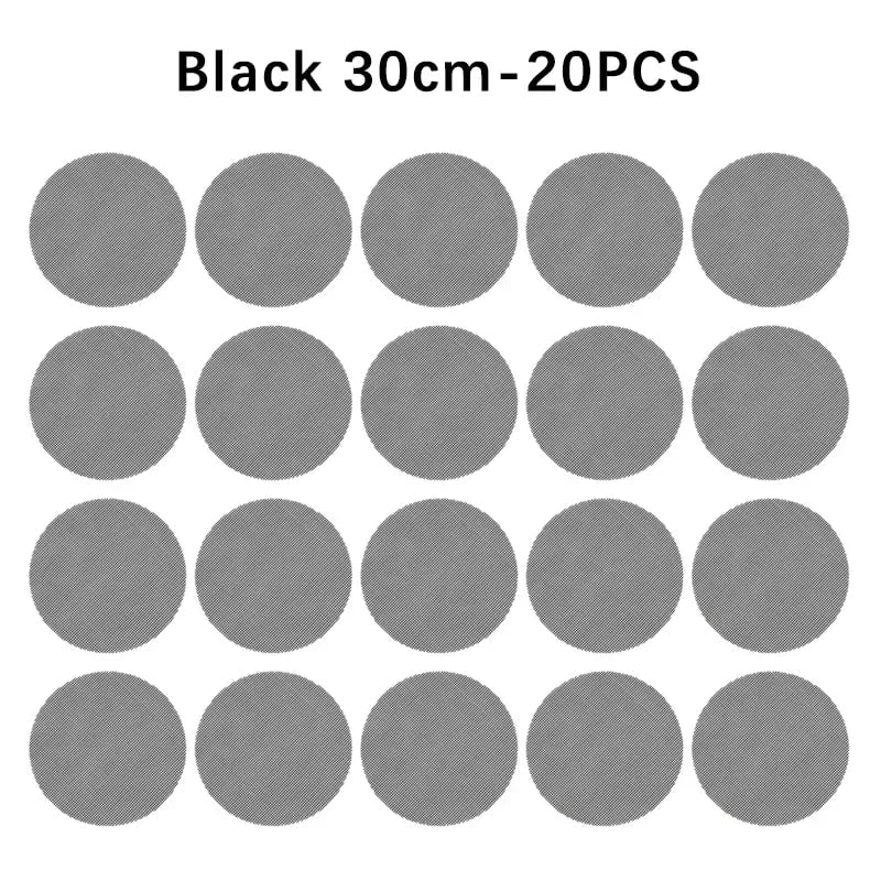 PTFE Fibreglass BBQ Grill Mat, Non-Stick Mesh Liner, 30 x 40cm, 36 x 42cm or 40cm Round - Round C-20PCS