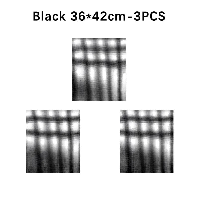 PTFE Fibreglass BBQ Grill Mat, Non-Stick Mesh Liner, 30 x 40cm, 36 x 42cm or 40cm Round - Quadrate A-3PCS
