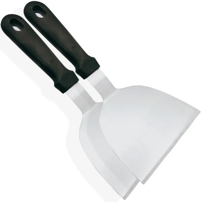 Stainless Steel BBQ Griddle Spatula Hamburger Scraper, Multiple Pack Sizes