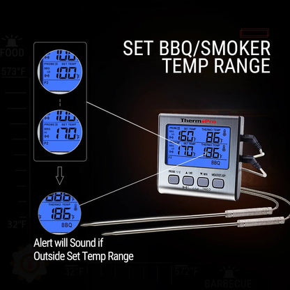 TempPro TP17 Dual Probe Digital Meat Thermometer with 100cm Cable