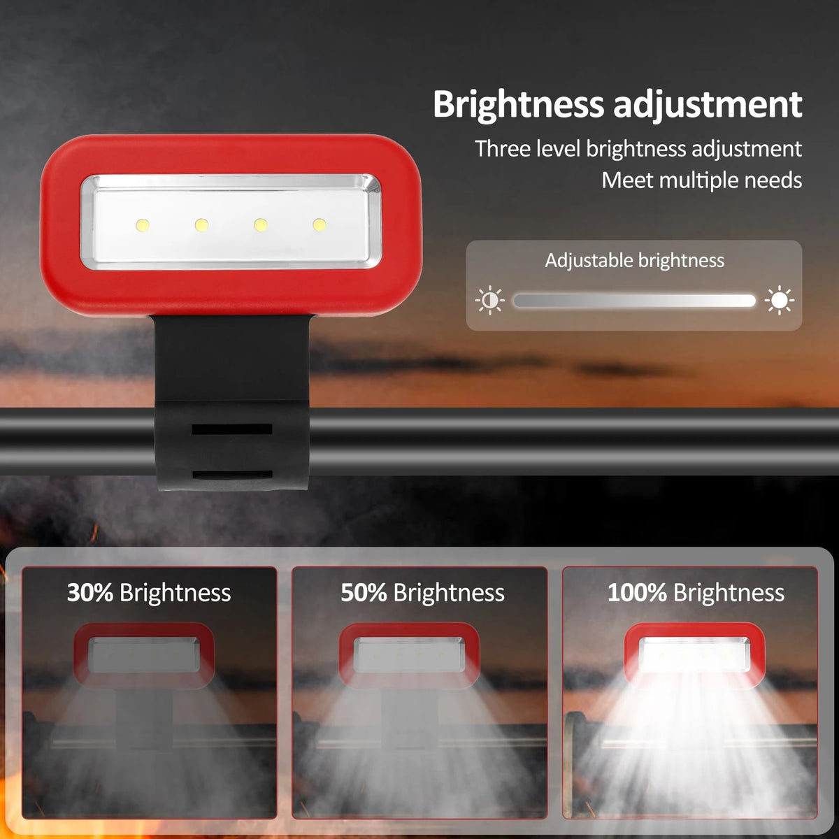 Adjustable Brightness LED Grill Light with Strap, 30%, 50% and 100% Settings