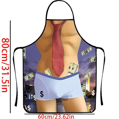Novelty BBQ Apron, Printed Non-Woven Cotton and Linen Bib Apron, 4 Sizes