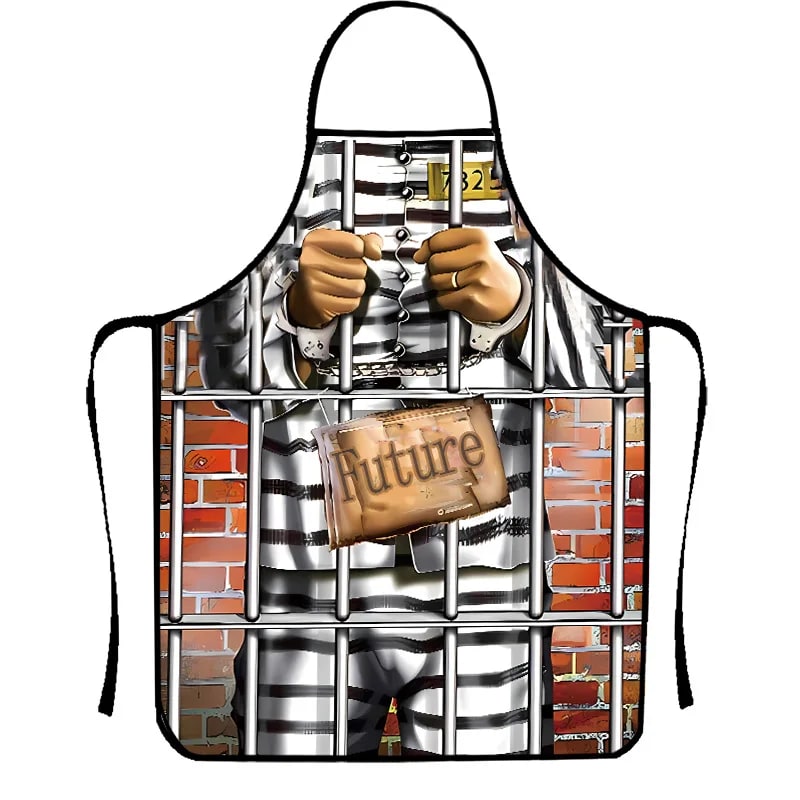 Novelty BBQ Apron, Printed Non-Woven Cotton and Linen Bib Apron, 4 Sizes - 66x81cm26x32in / 2603303357