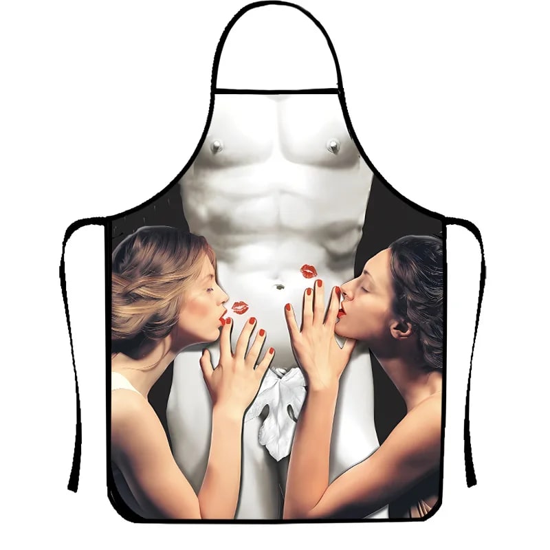 Novelty BBQ Apron, Printed Non-Woven Cotton and Linen Bib Apron, 4 Sizes - 66x81cm26x32in / 2603303358