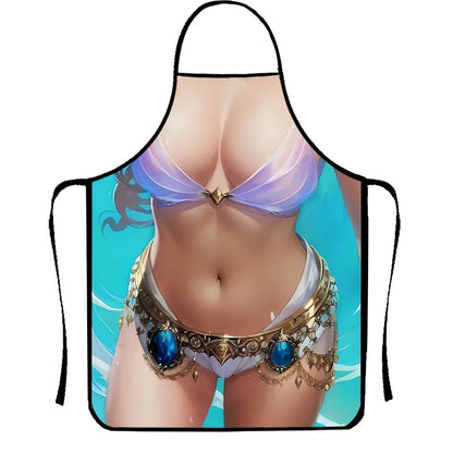 Novelty BBQ Apron, Printed Non-Woven Cotton and Linen Bib Apron, 4 Sizes - 66x81cm26x32in / 2603303351