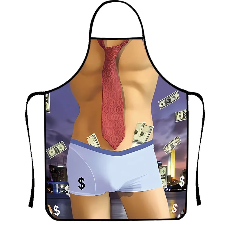 Novelty BBQ Apron, Printed Non-Woven Cotton and Linen Bib Apron, 4 Sizes - 38x47cm15x19in / 2603303360