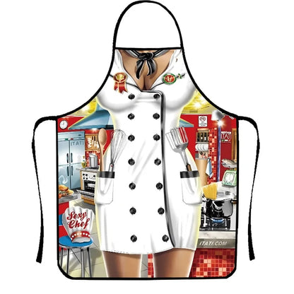 Novelty BBQ Apron, Printed Non-Woven Cotton and Linen Bib Apron, 4 Sizes - 66x81cm26x32in / 2603303359