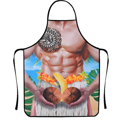 Novelty BBQ Apron, Printed Non-Woven Cotton and Linen Bib Apron, 4 Sizes - 66x81cm26x32in / 2603303361